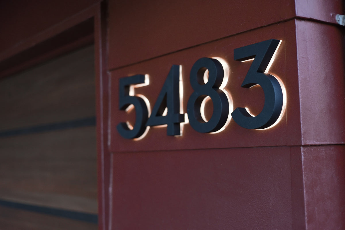 JELSCO Neutra black LED backlit house number, digit 1