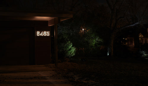 JELSCO Neutra black LED backlit house number, digit 3