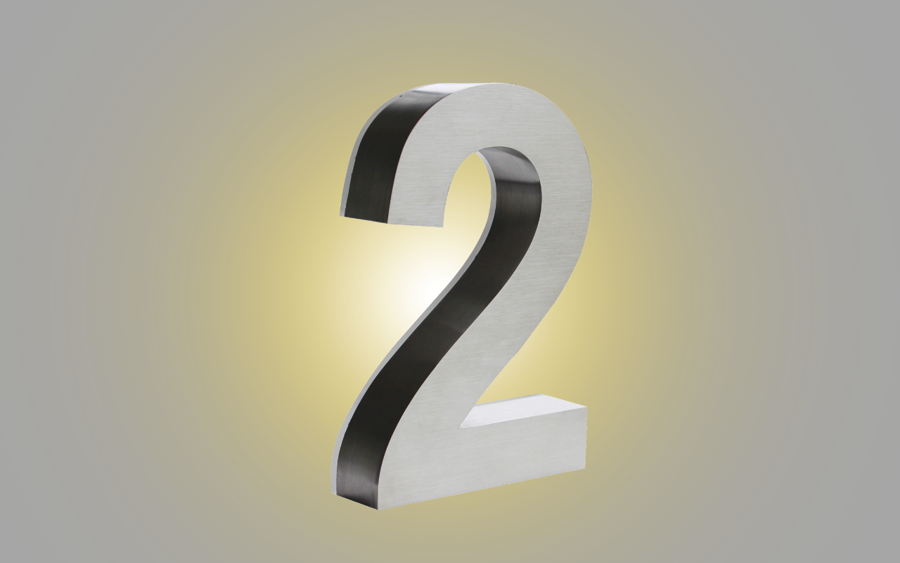 JELSCO stainless steel LED backlit house number
