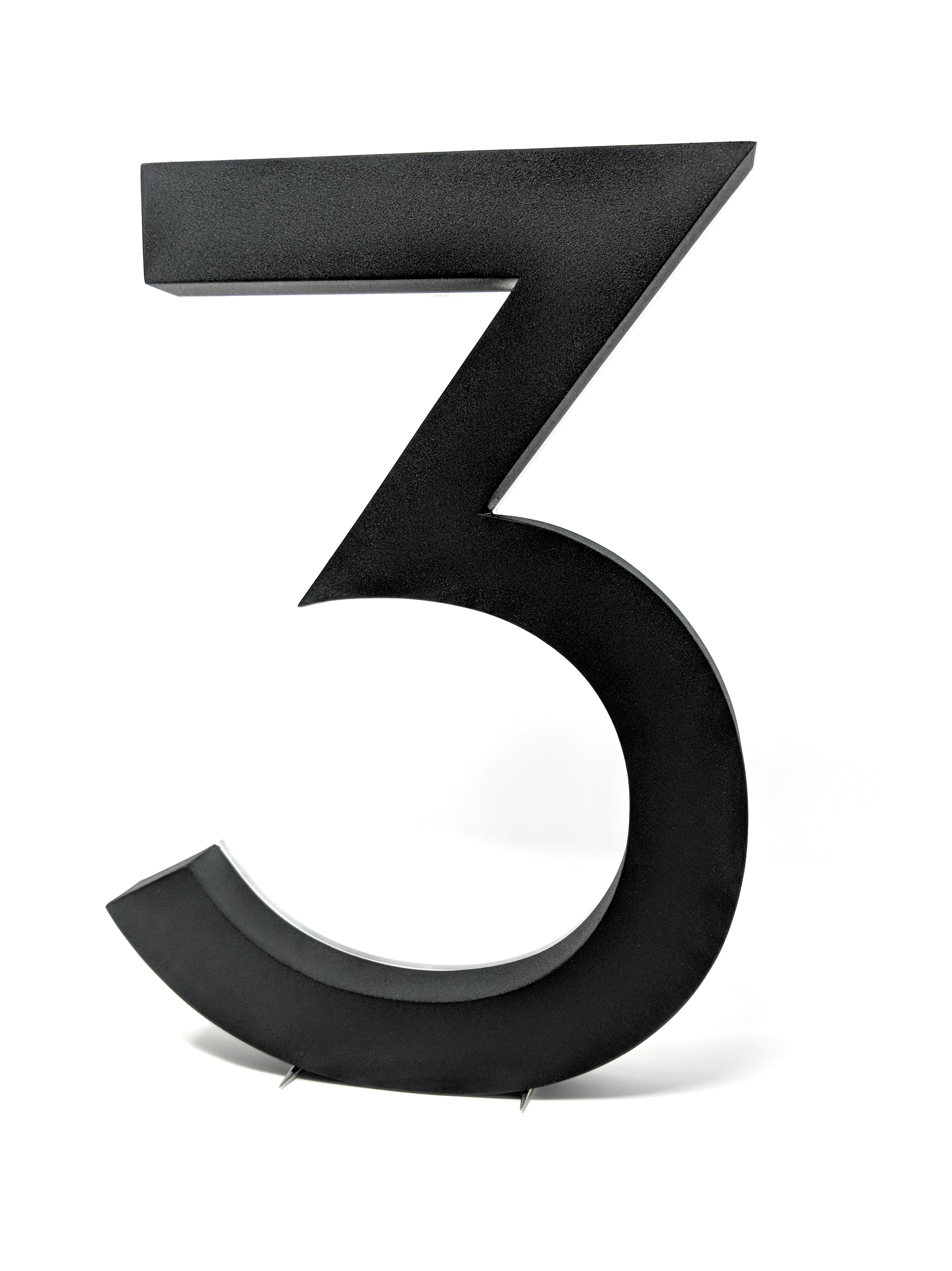 JELSCO Neutra black LED backlit house number