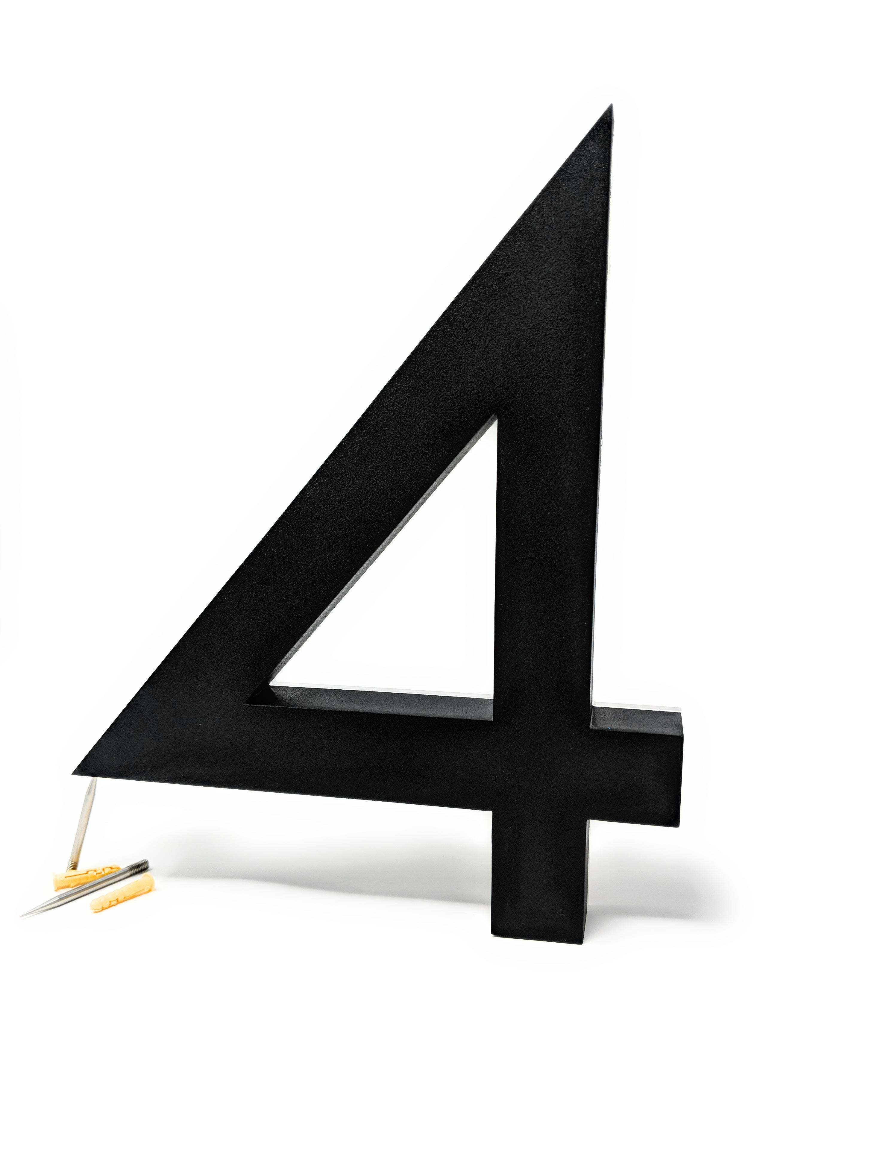 JELSCO Neutra black LED backlit house number