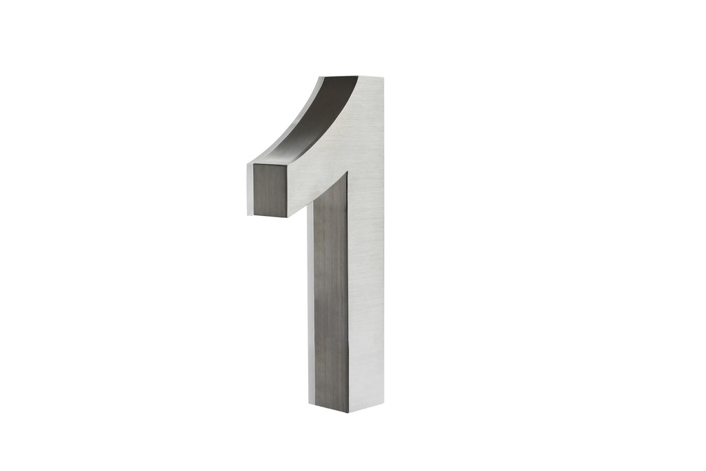 JELSCO stainless steel LED backlit house number, digit 1