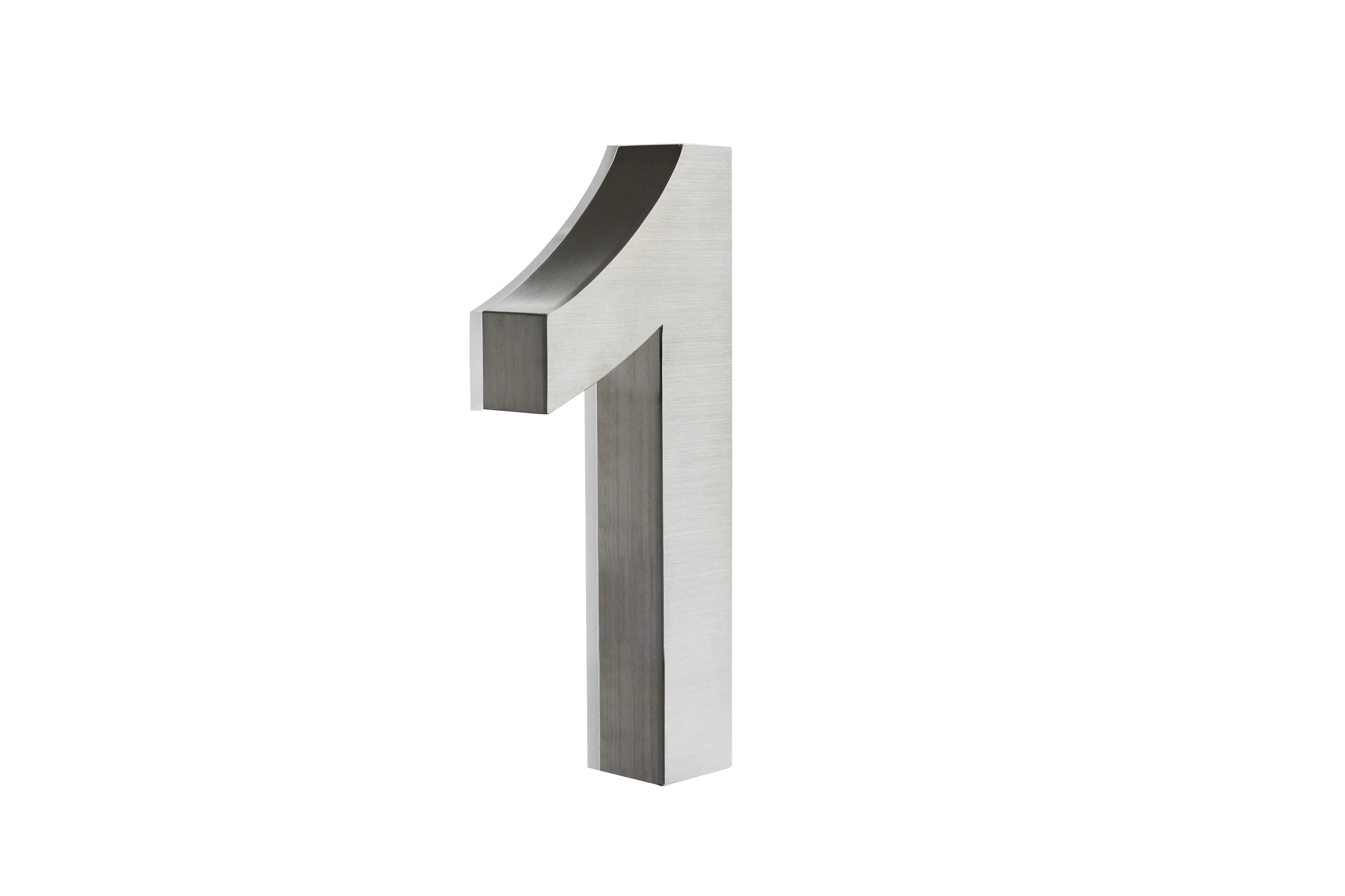 JELSCO stainless steel LED backlit house number, digit 1