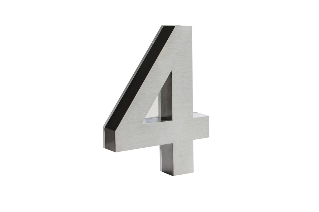 JELSCO stainless steel LED backlit house number, digit 4