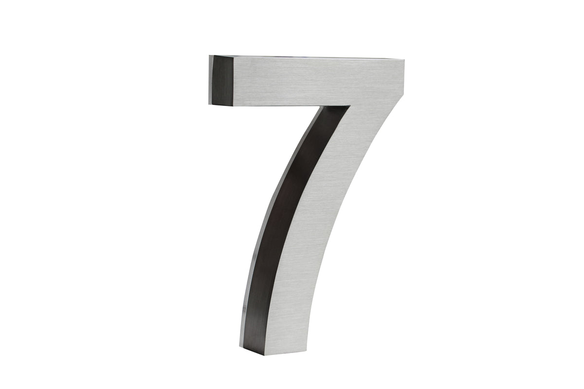 JELSCO stainless steel LED backlit house number, digit 7