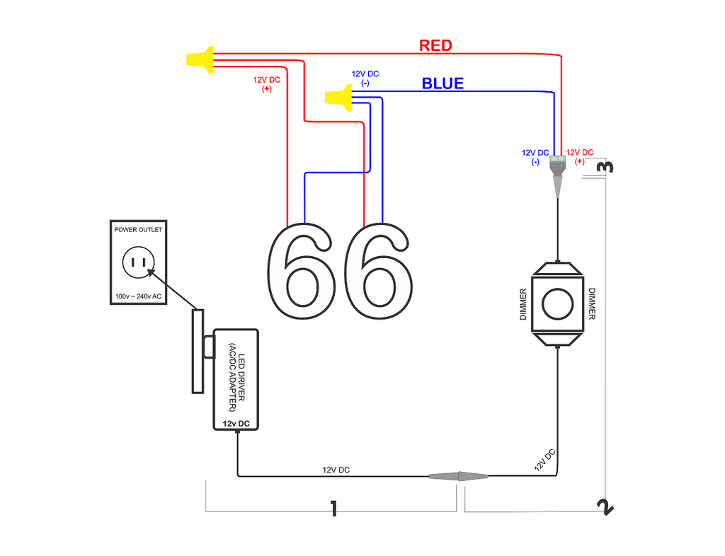JELSCO 12V LED driver for backlit house numbers
