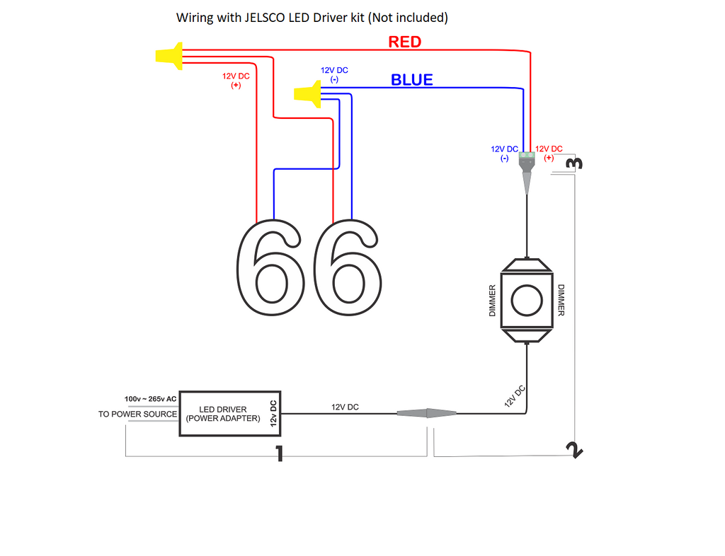 JELSCO 12V LED driver for backlit house numbers