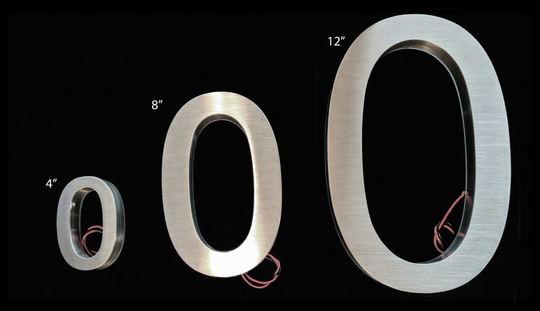 Stainless Steel Numbers - White LED